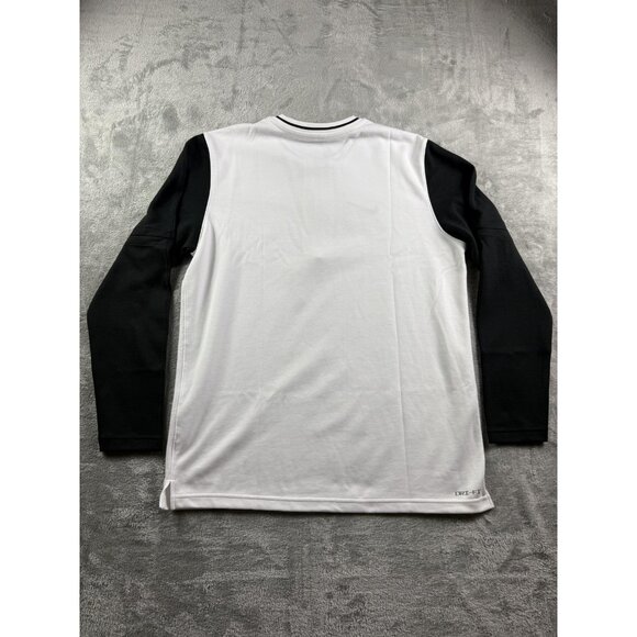 New Nike Dri-FIT Pullover Mens Large White Black 1/4 Zip Long Sleeve FJ9549-100 - Picture 8 of 13